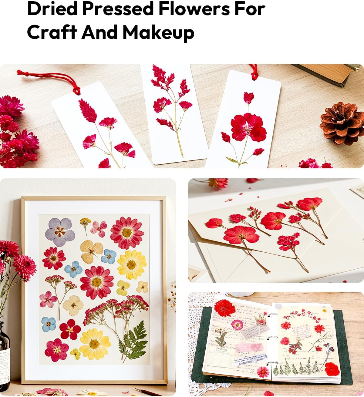 Resiners Cherry Dried Flowers 174pcs Craft Kit