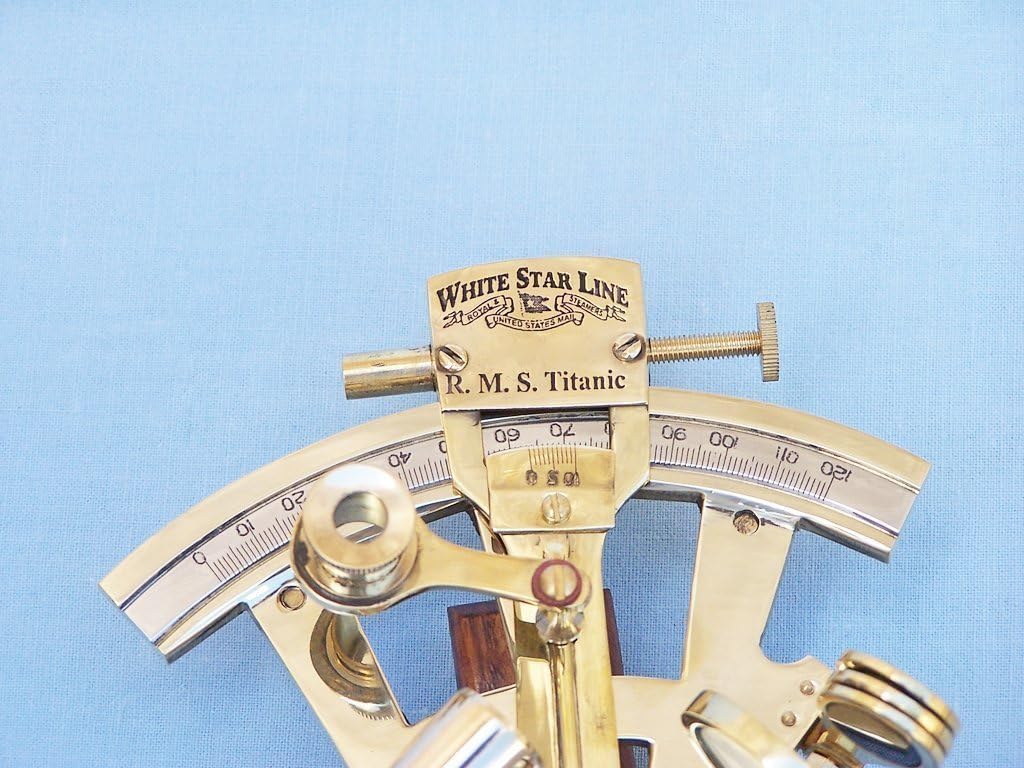 5 Brass Nautical Sextant with Rosewood Case Pirate Gift