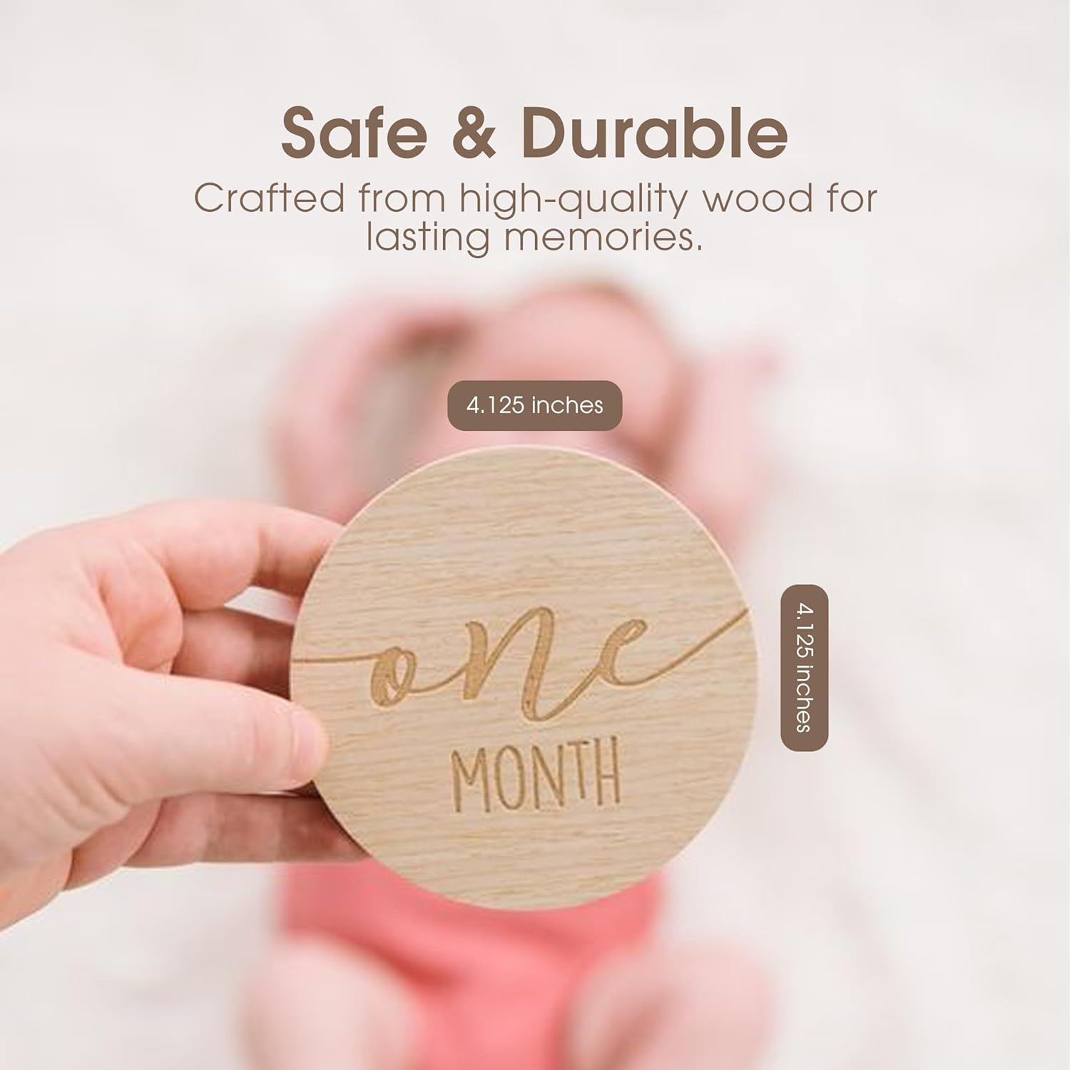 Pearhead Wooden Monthly Milestone Photo Cards
