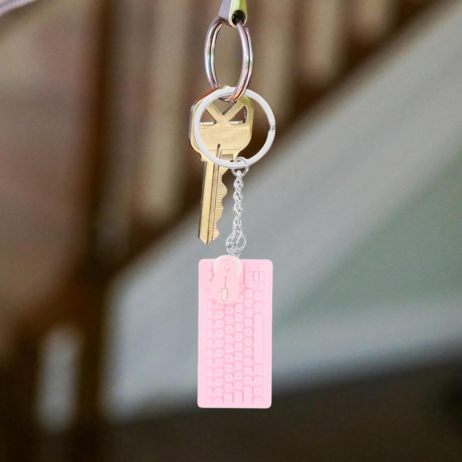 GALPADA Keyboard Mouse Keychain Bag Charm