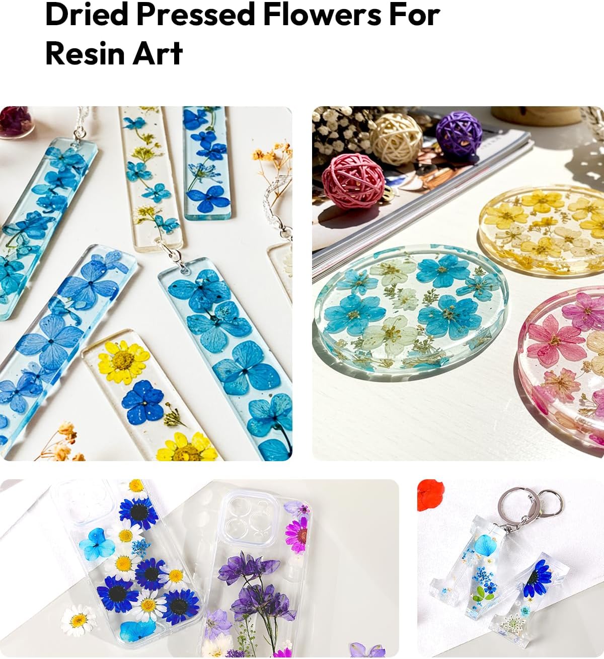 174 Pcs Dried Flowers Pressed for Crafts