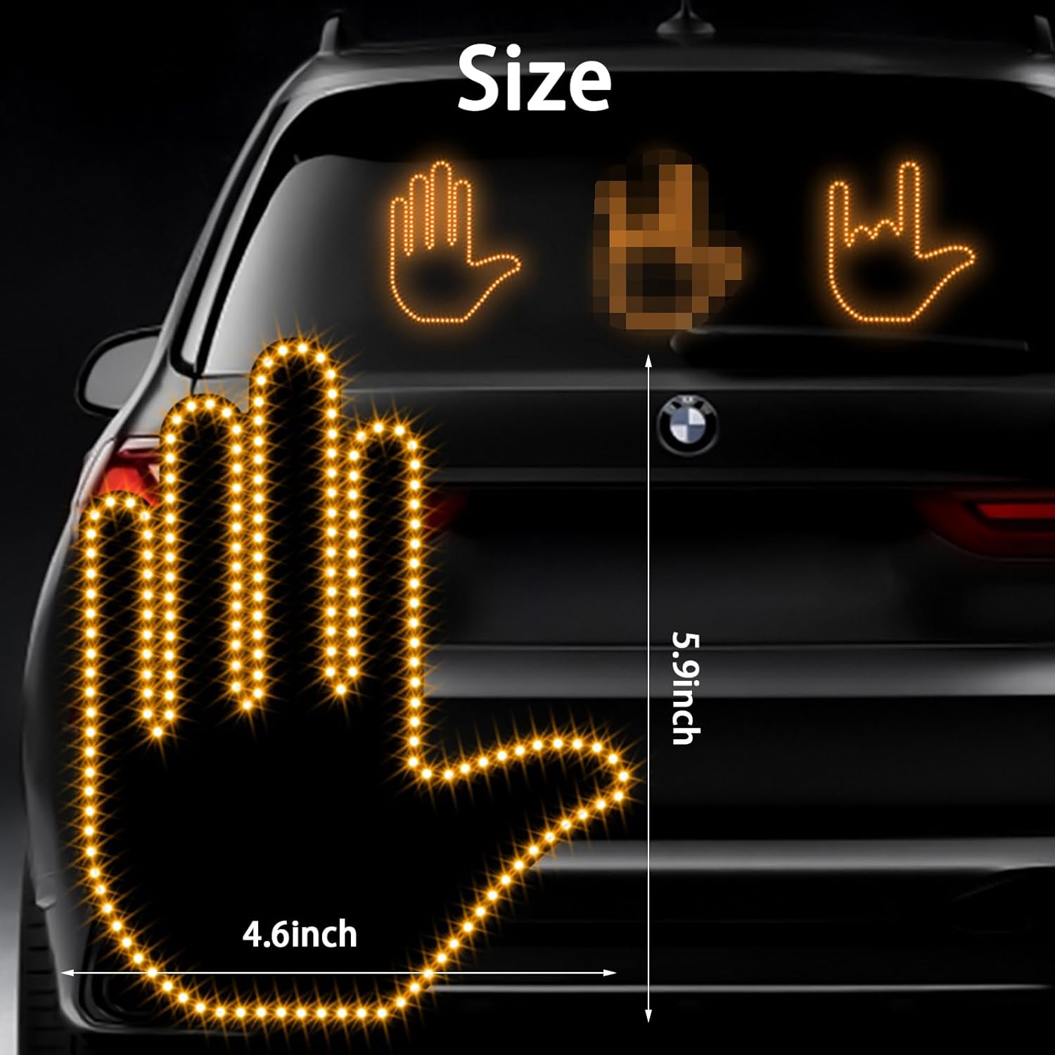 Finger Gesture Light - Remote Controlled LED Hand Sign for Car Truck