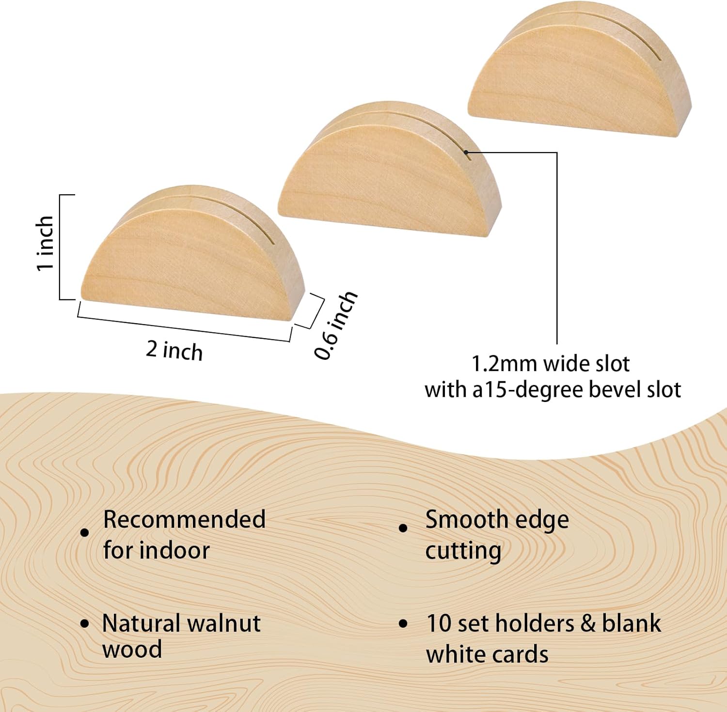 UNIQOOO 10 Set 2 Inch Arch Wood Stand with Cards