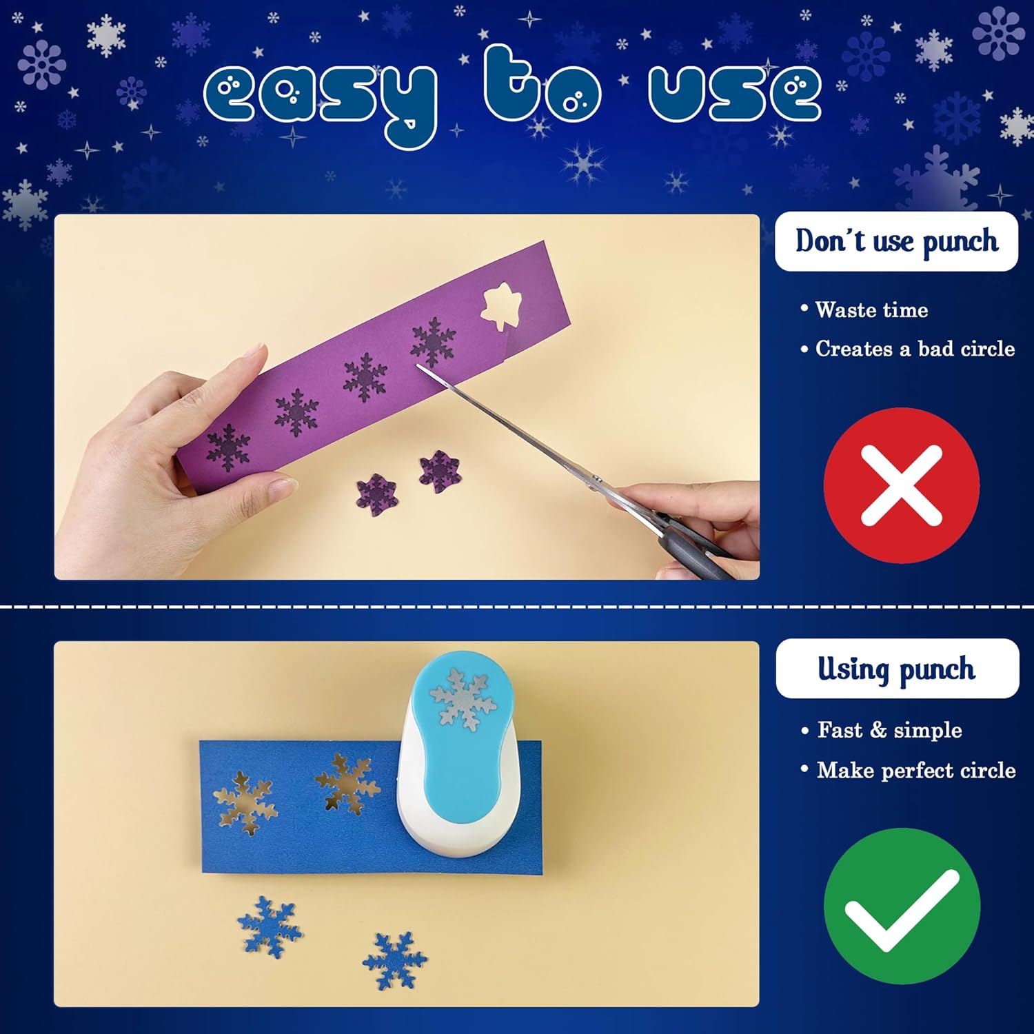 Snowflake Paper Punch for Crafts and Scrapbooking 1-Inch