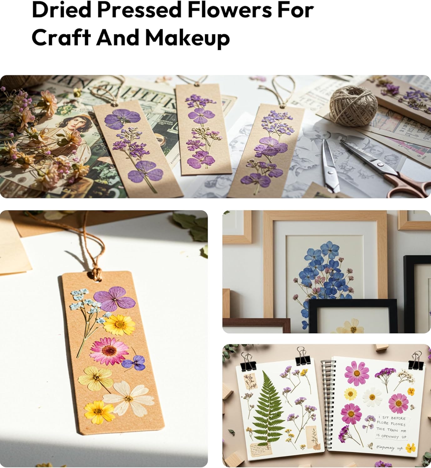 58 Pcs Dried Flowers Pressed Flowers Craft Kit