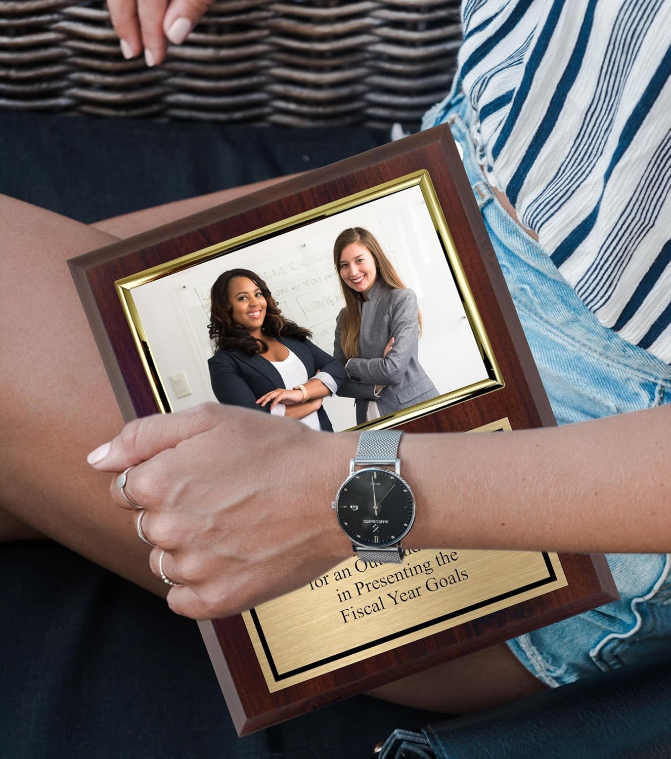 Personalized 8x10 Photo Plaque with Gold Frame