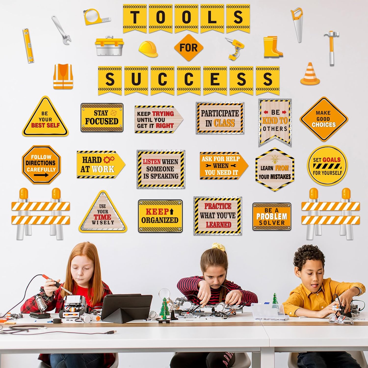 Outus 47 Pcs Construction Bulletin Board Set