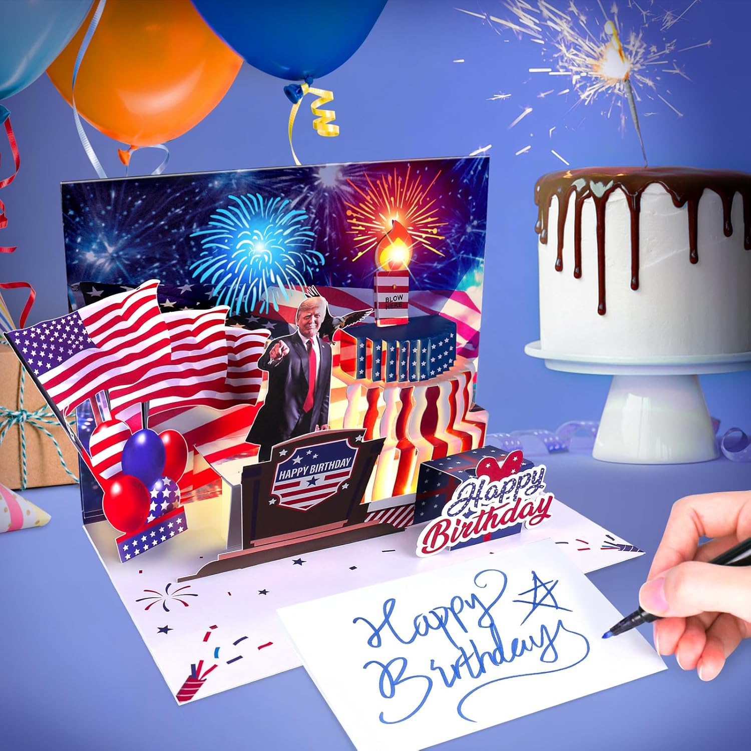 Birthday Card with Light and Music Pop Up
