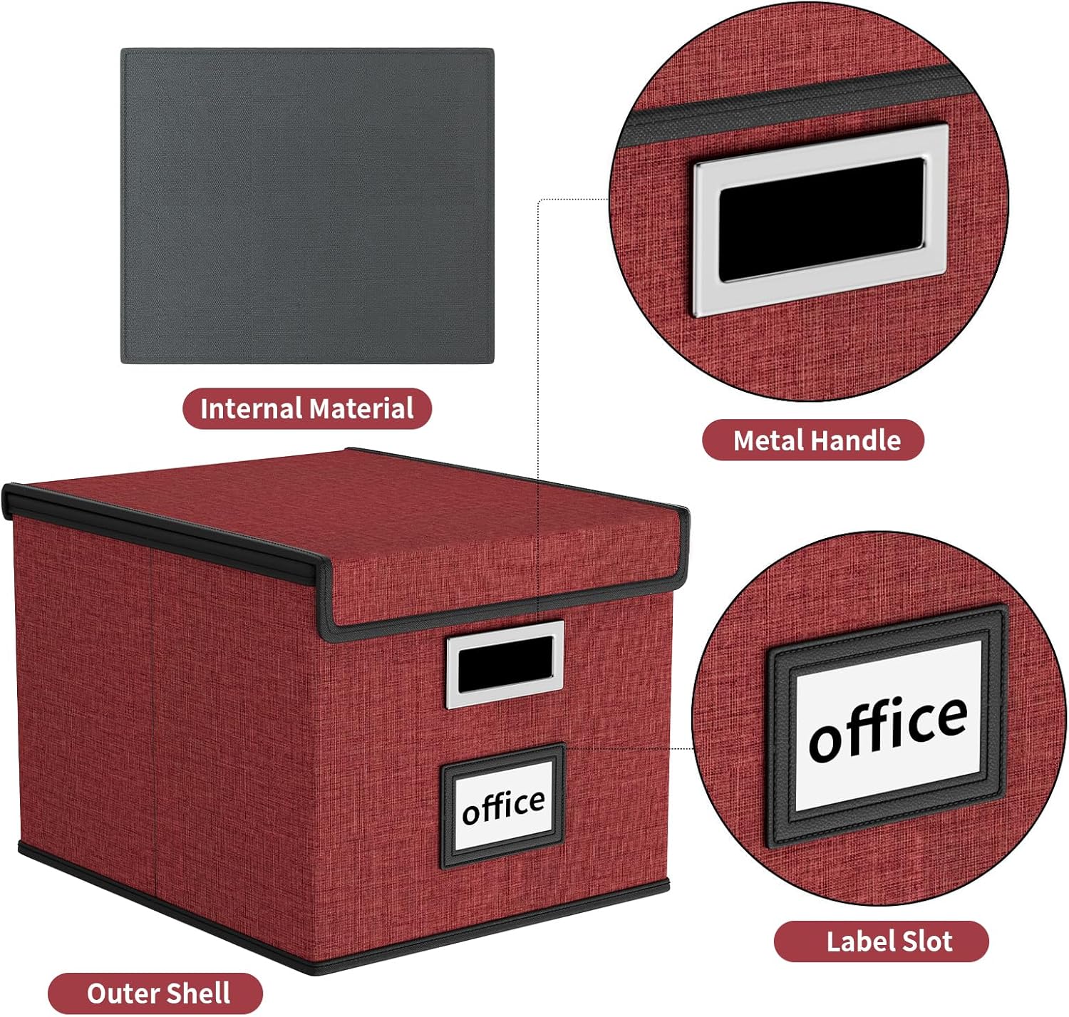 Huolewa Upgraded File Storage Organizer Box with Lid