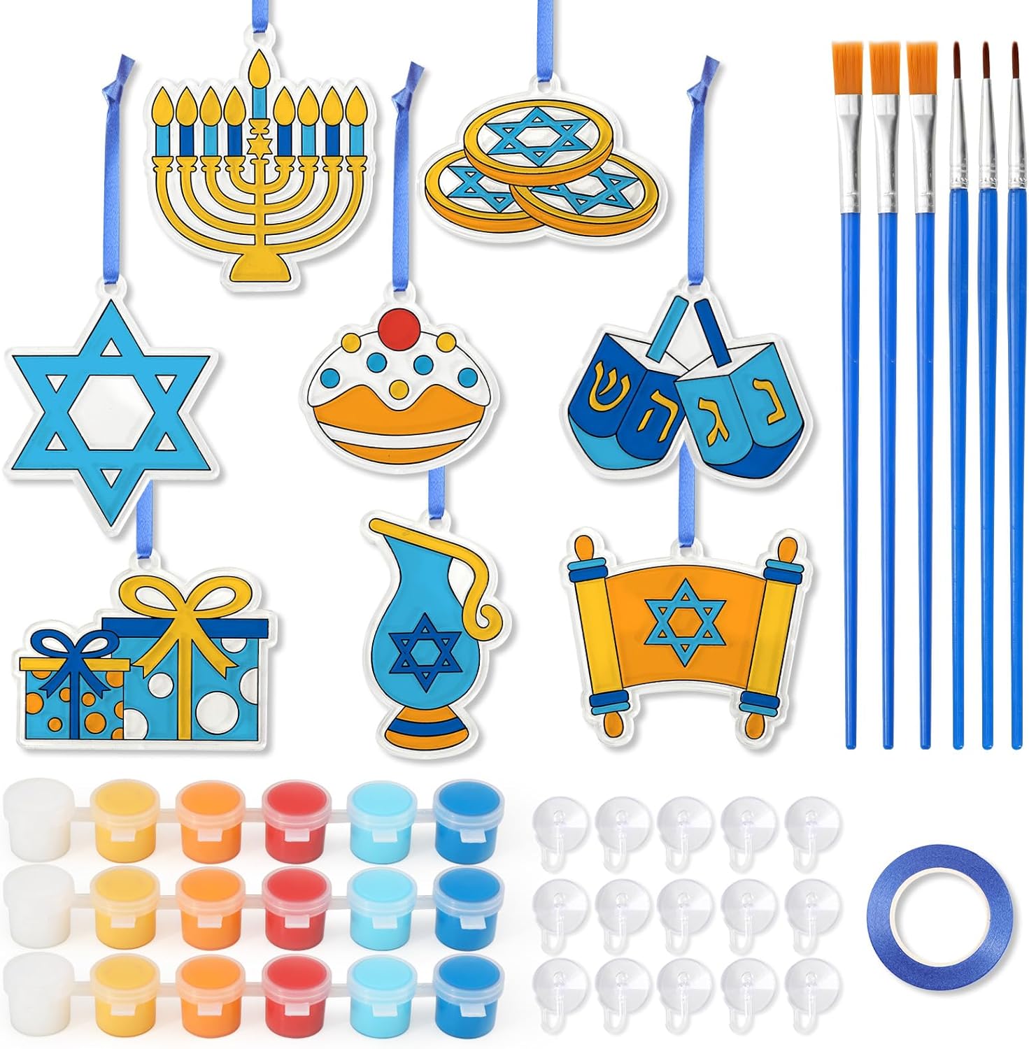 Vansolinne Hanukkah Suncatcher Crafting Kit for Kids
