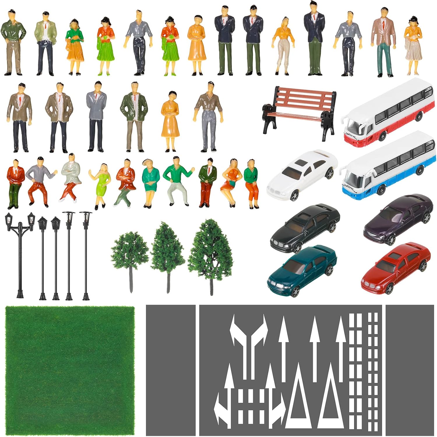 Sratte 64 Piece Model Train Scenery Set 150 Scale