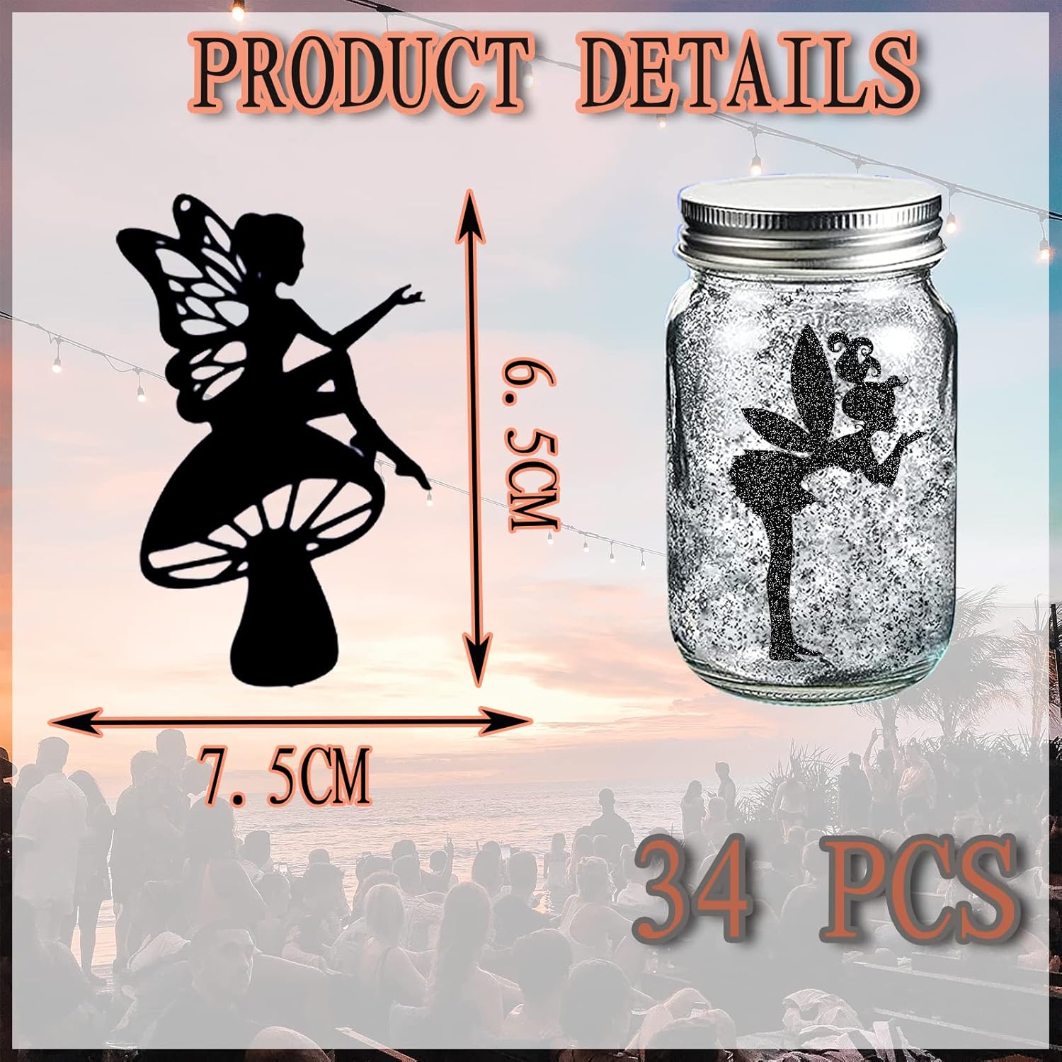 34 Piece Laser Cut Cardboard Fairies for Decorations
