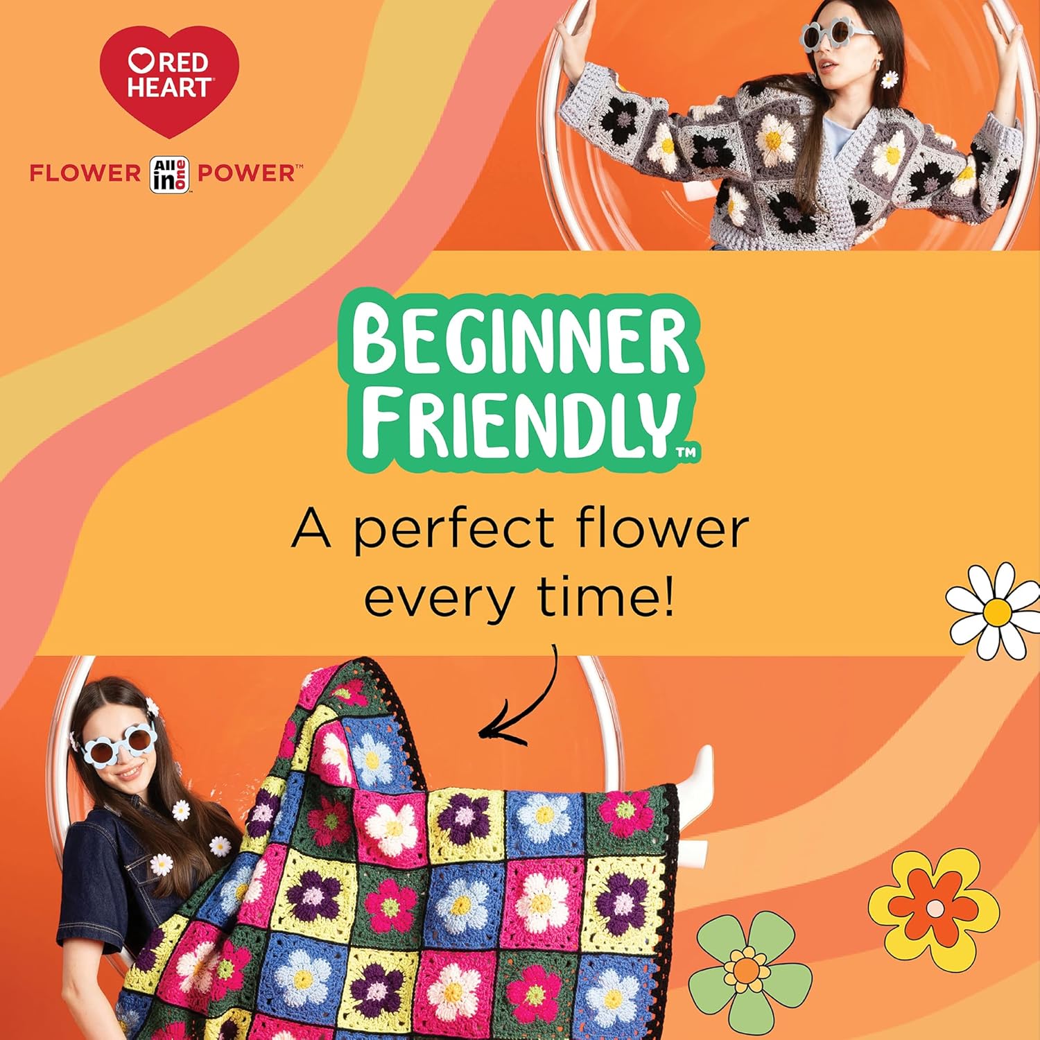 Red Heart All in One Flower Power Yarn 3-Pack