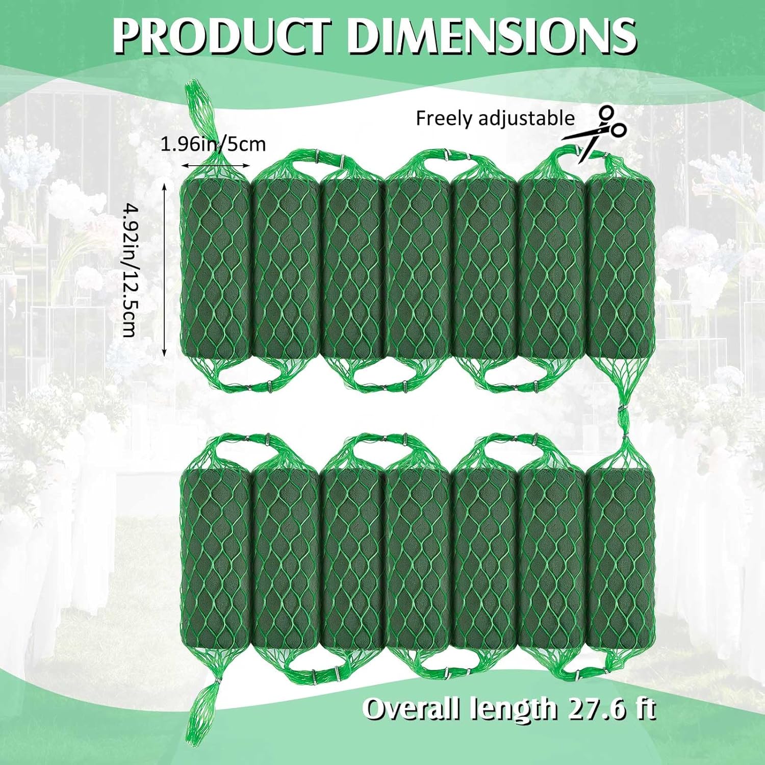 42 Pcs Floral Foam Garland 276ft for Decorations