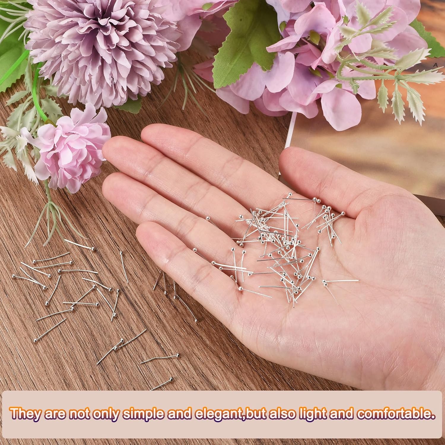 MECCANIXITY 200Pcs Brass Ball Head Pins for Jewelry Making