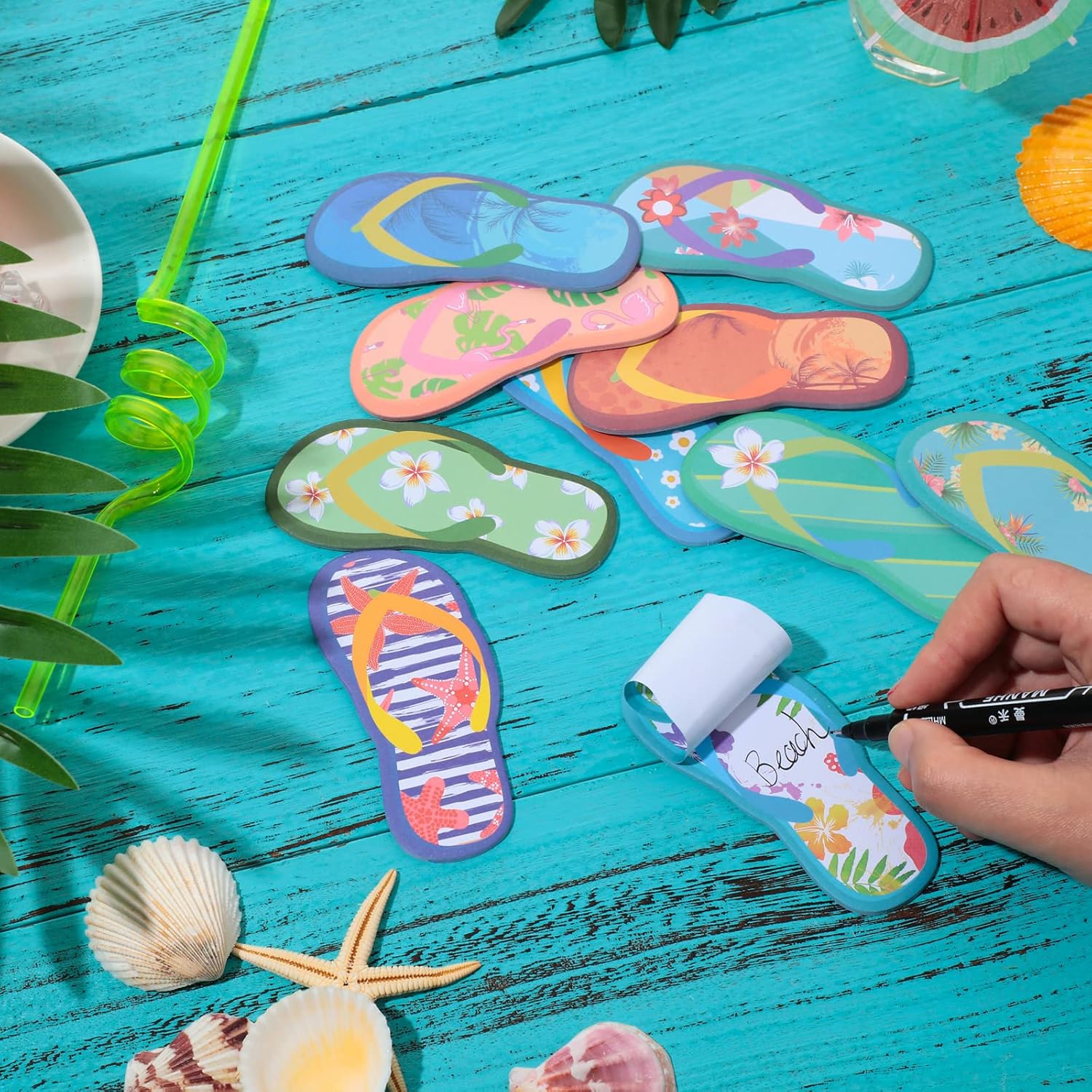 30-Pack Tropical Sticky Notes with 10 Styles