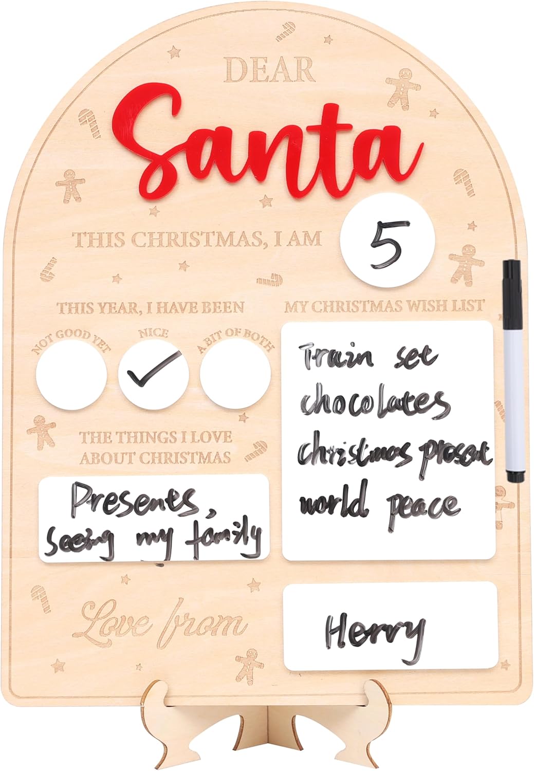 Dear Santa Letter Board - Christmas Party Photo Prop