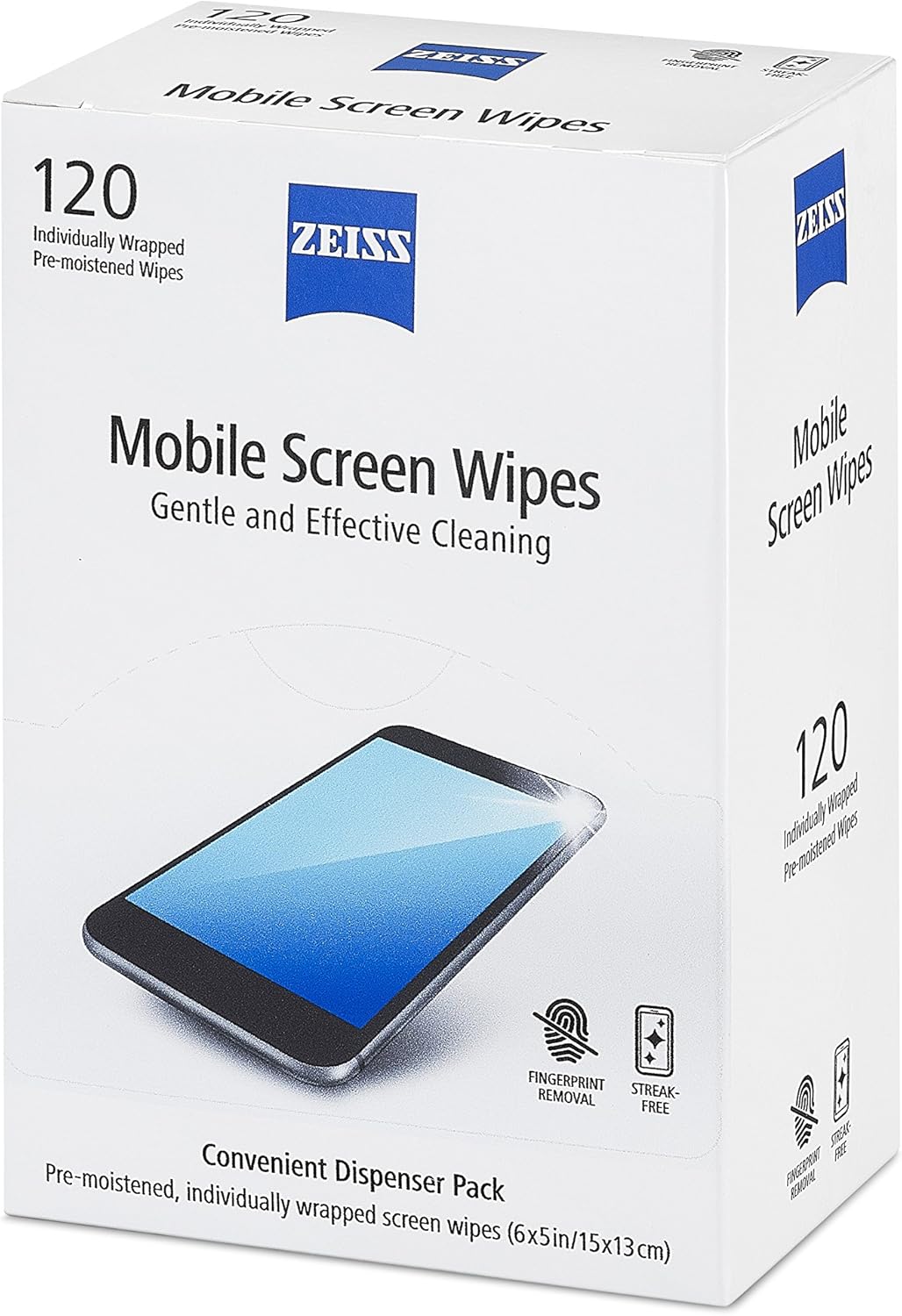 ZEISS Pre-Moistened Wipes Screen Cleaner 120 Count