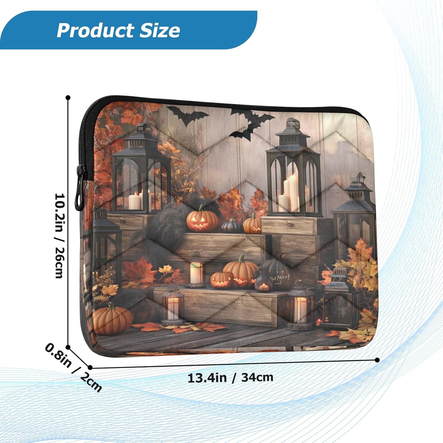 Halloween Bats Laptop Sleeve Case Cover for 13-14 Inch Laptops