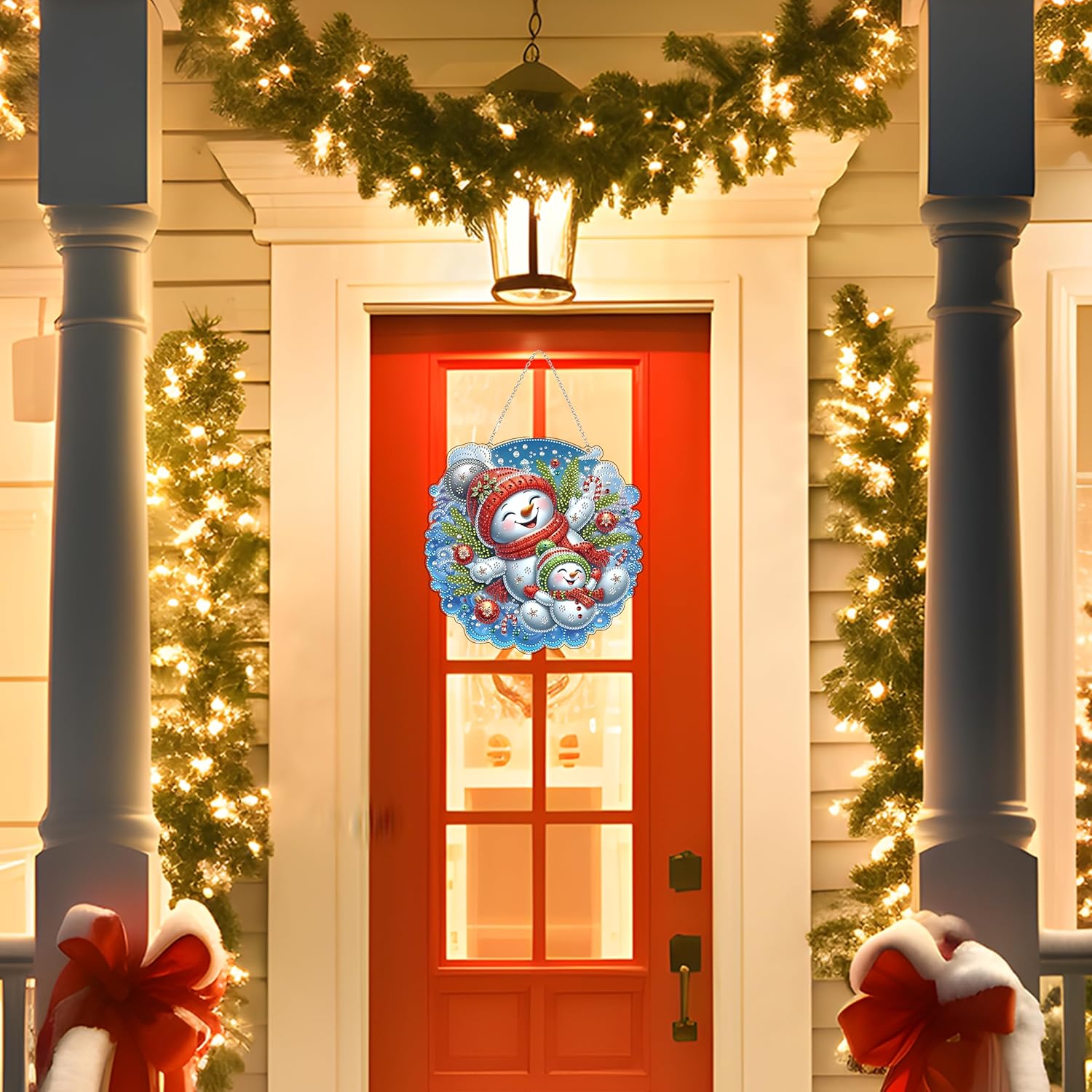 JJFox Diamond Art Painting Kit Snowman Wreath