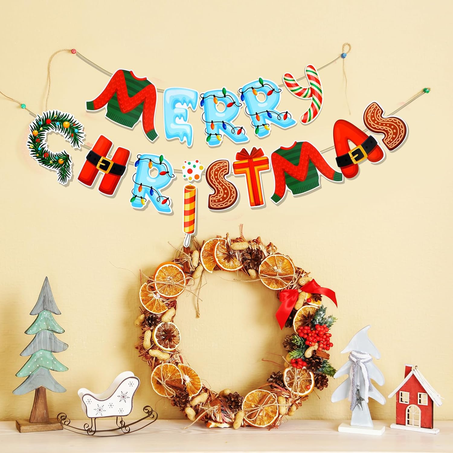 Tenare 134 Pcs Christmas Letter Bulletin Board Set