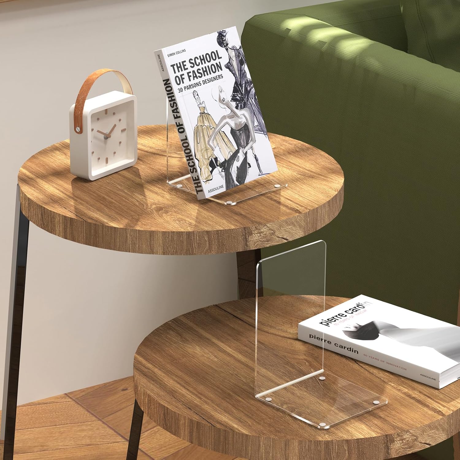 Acrylic Bookends 4 Pcs Clear Book Holders for Shelves