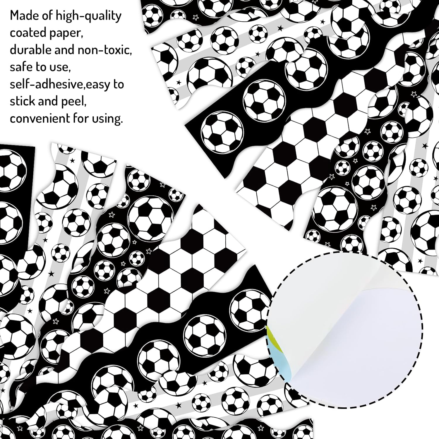 Whaline Soccer Ball Bulletin Board Borders 60 Pcs