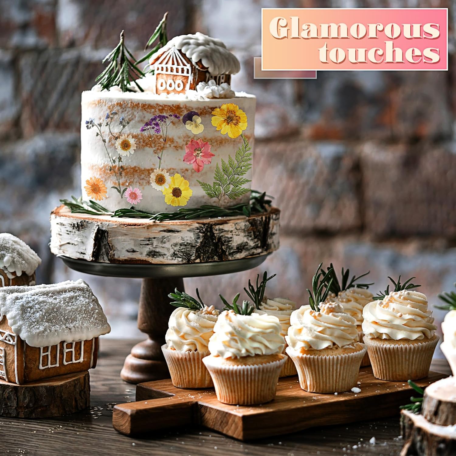 eBoot 72 Pcs Dried Pressed Flowers for Craft Projects