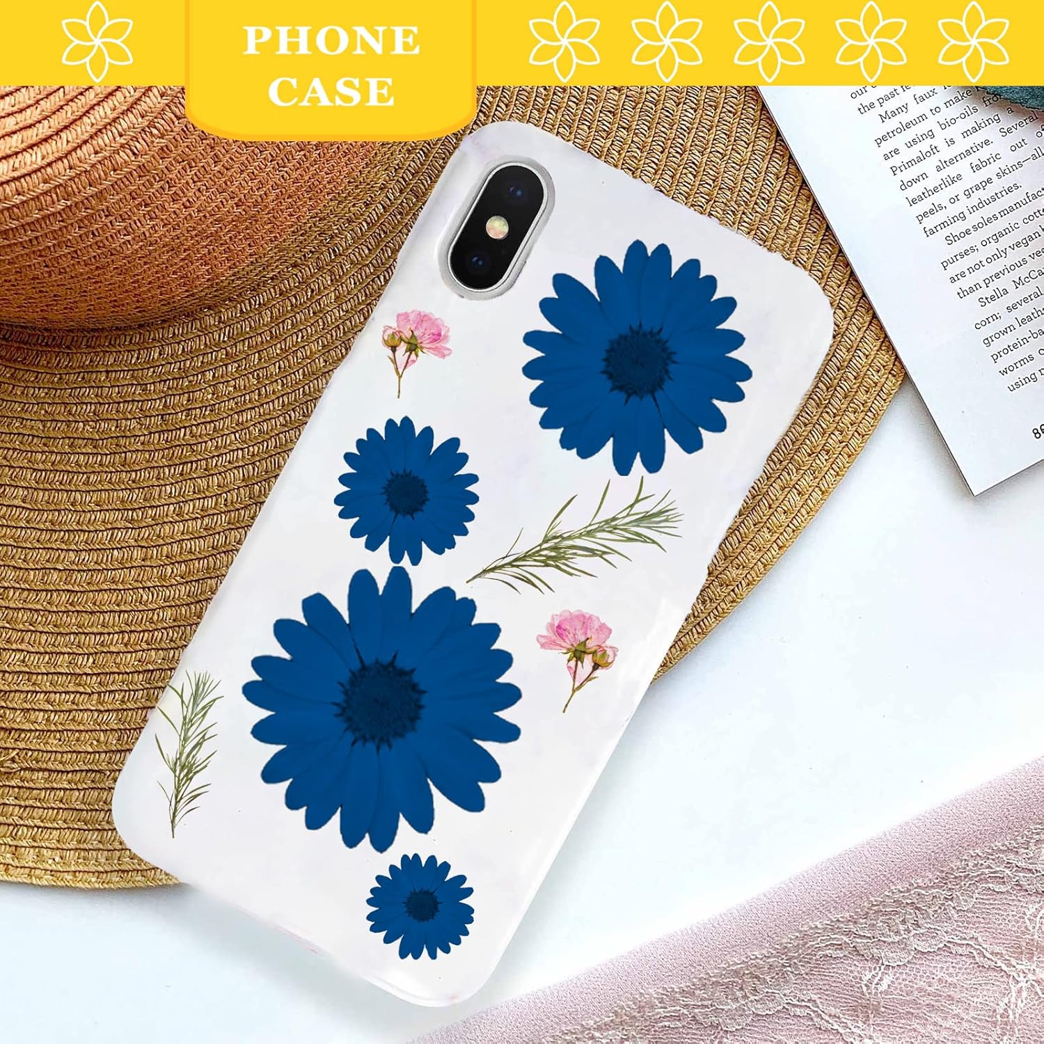 CyHiThai Blue Dried Flowers for Resin Crafts 60PCS