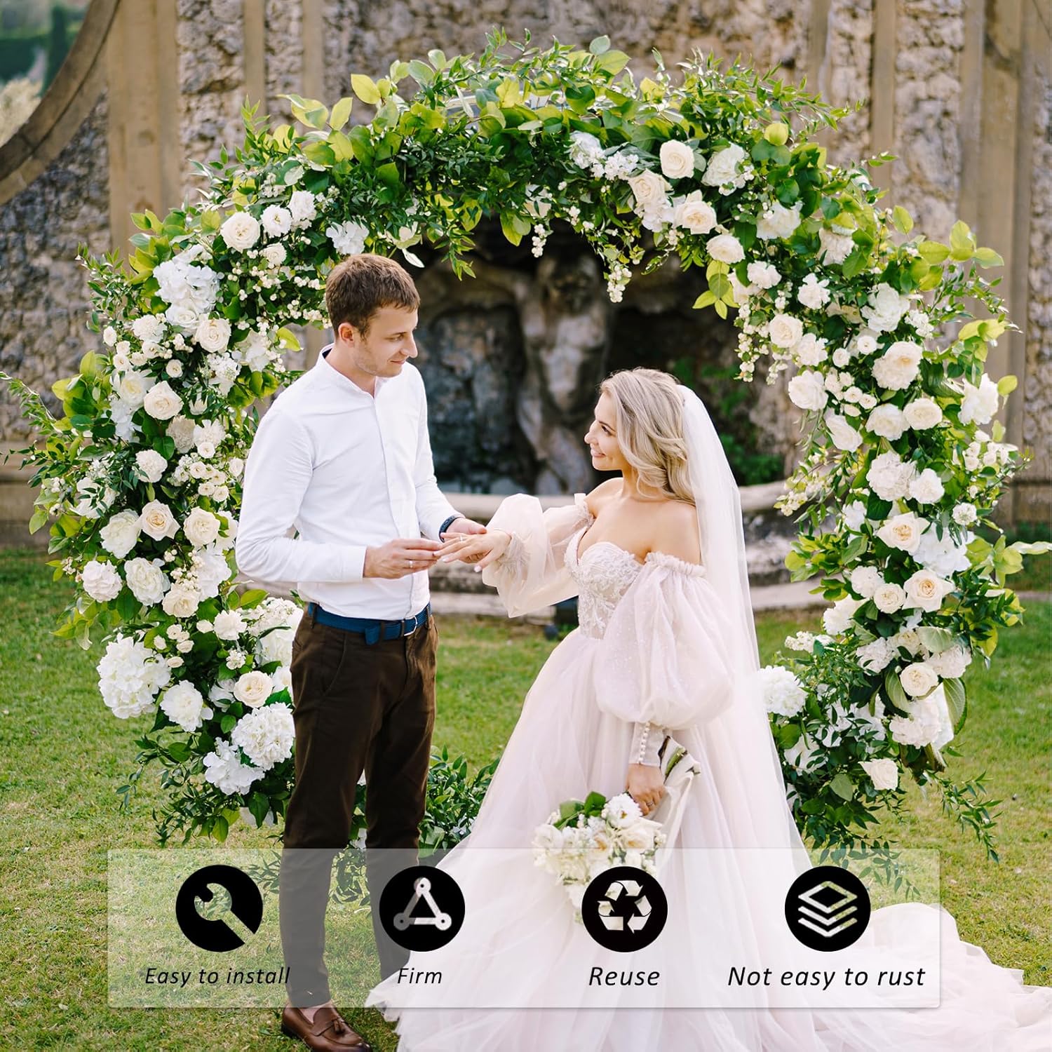 66 Ft Round Balloon Arch Stand Kit for Weddings and Parties