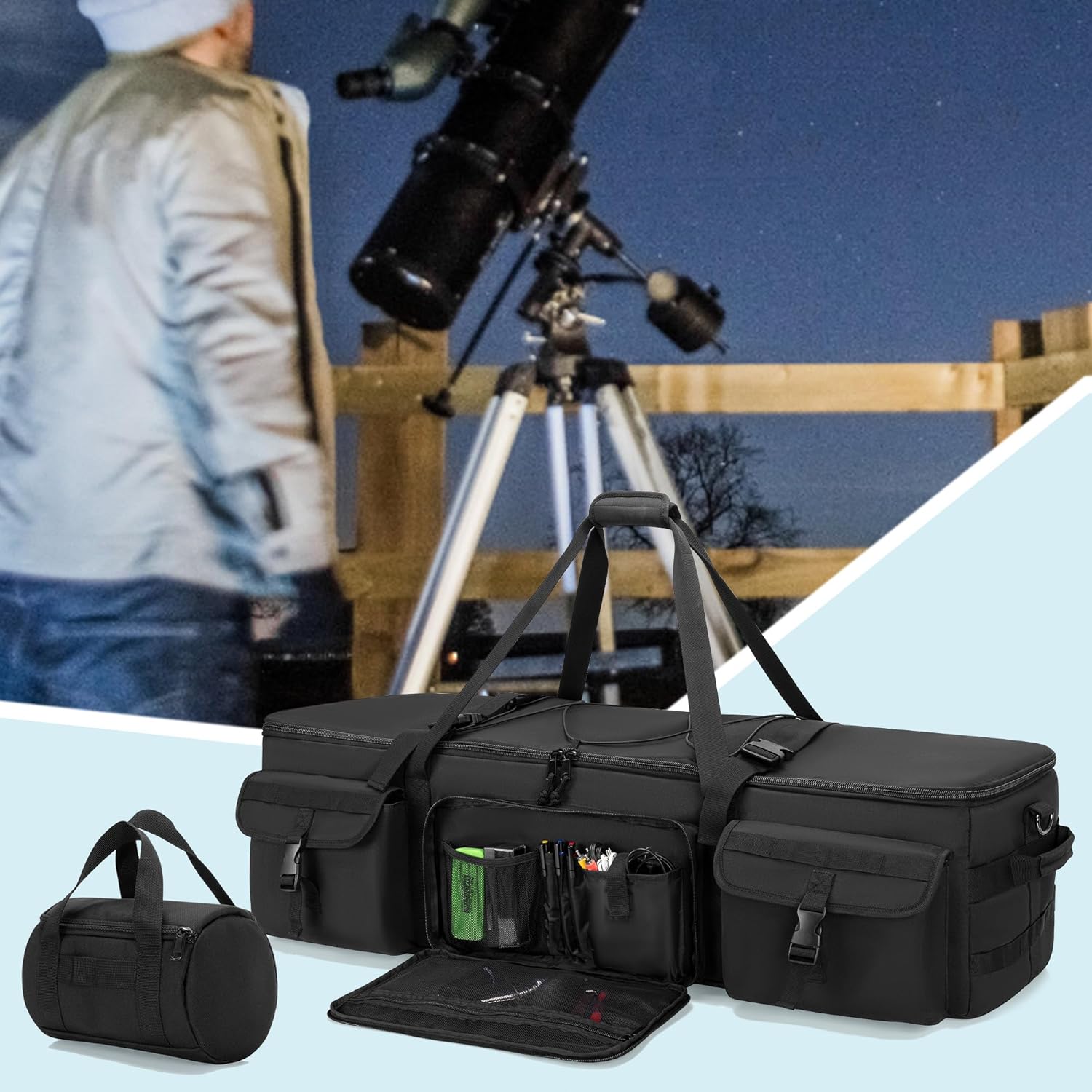HODRANT 40 Inch Telescope Travel Bag with Soft Pads and Fixed Buckles