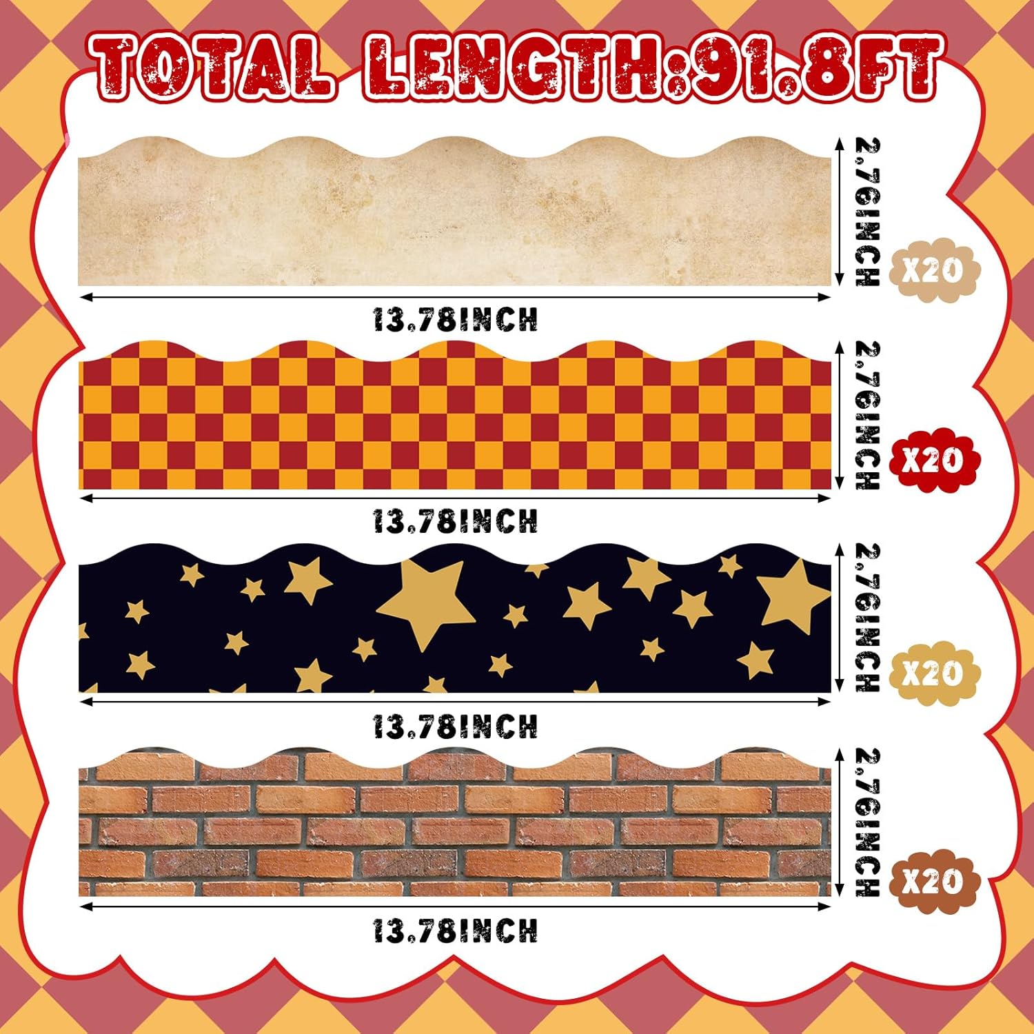 80 Pcs Magical Wizard Bulletin Board Borders Trim Stickers