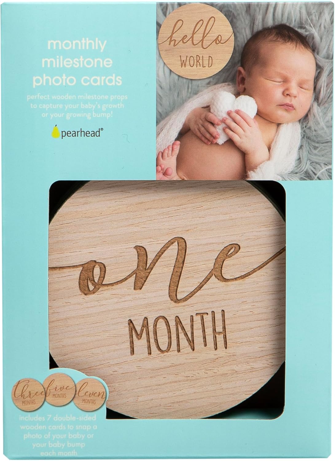 Pearhead Wooden Monthly Milestone Photo Cards