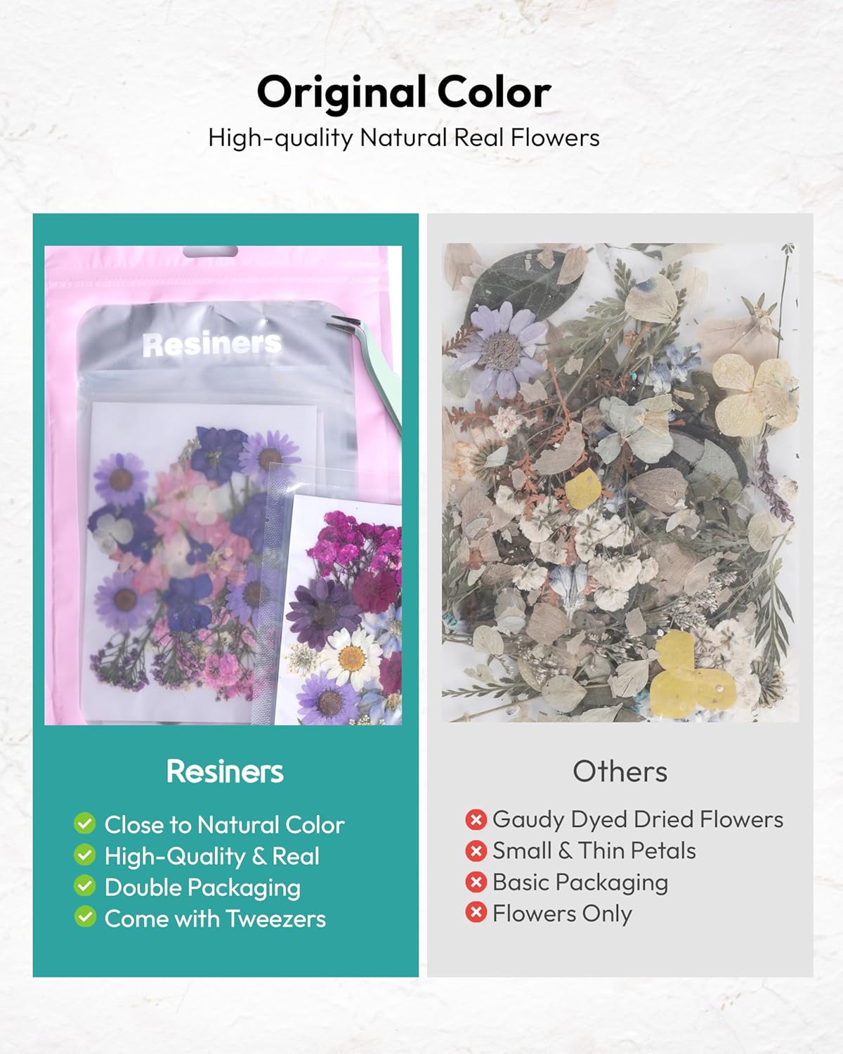 58 Pcs Dried Flowers Pressed Flowers Craft Kit