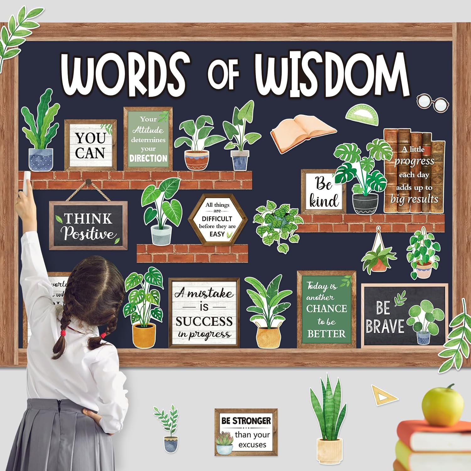 57 Pcs Plant Bulletin Board Set for Classroom Decoration