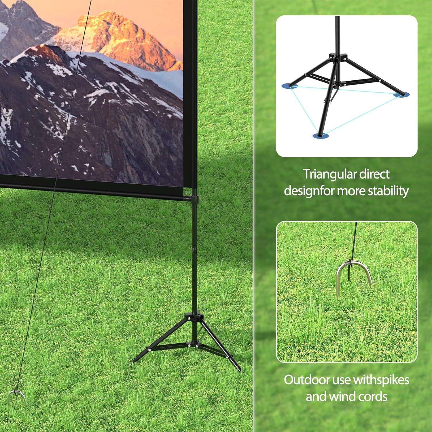 VISULAPEX 120 Inch Projector Screen with Stand