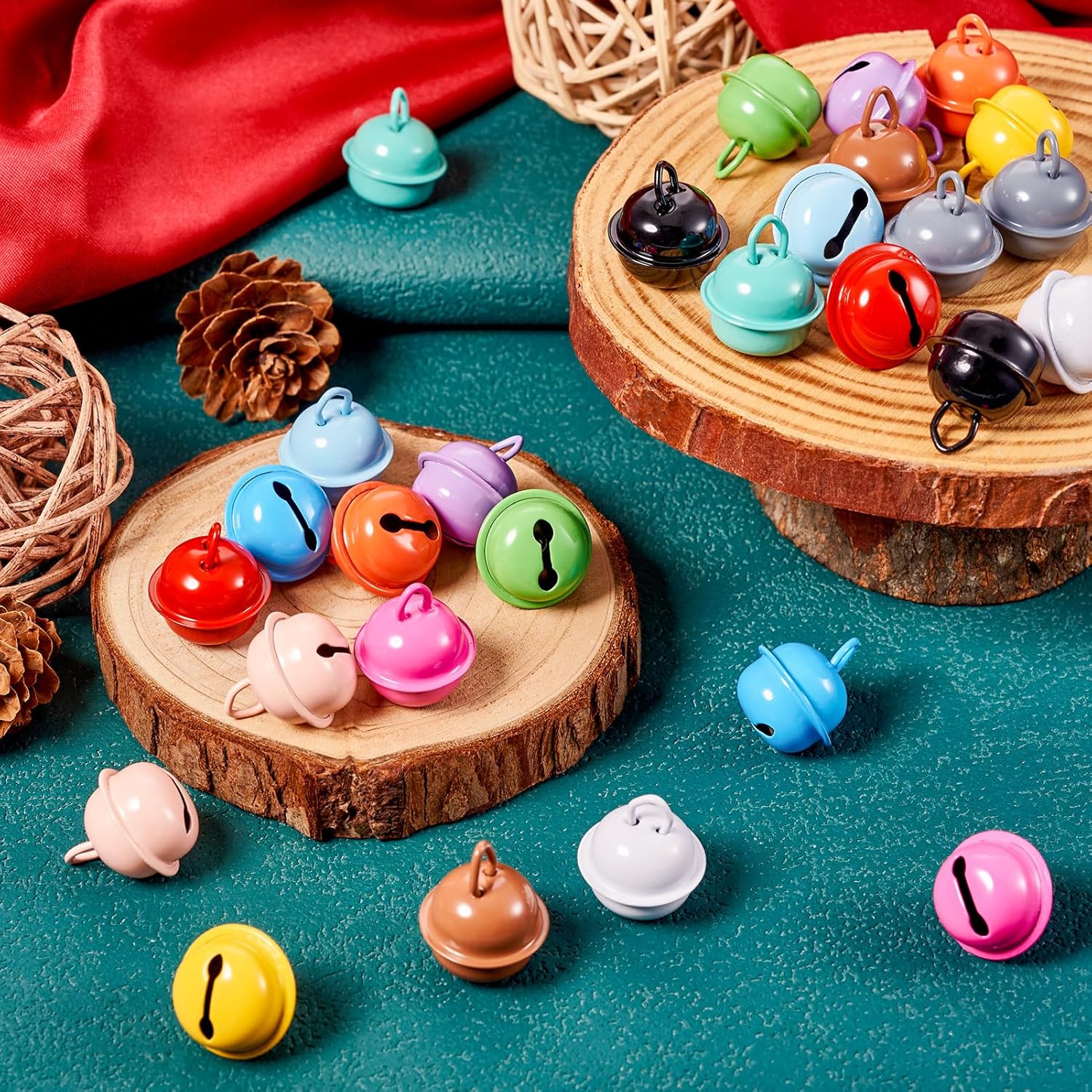 Craftdady 28Pcs Colorful Iron Bell Charms