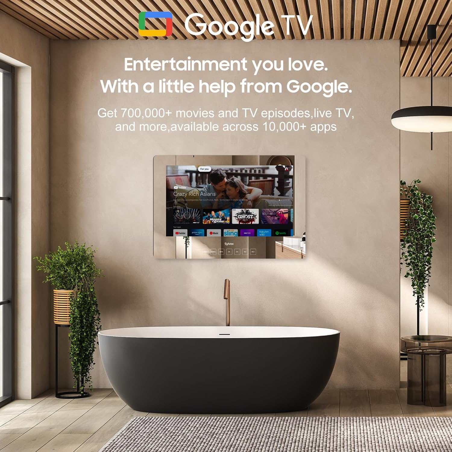 SYLVOX 32 Inch Smart Mirror TV for Bathroom