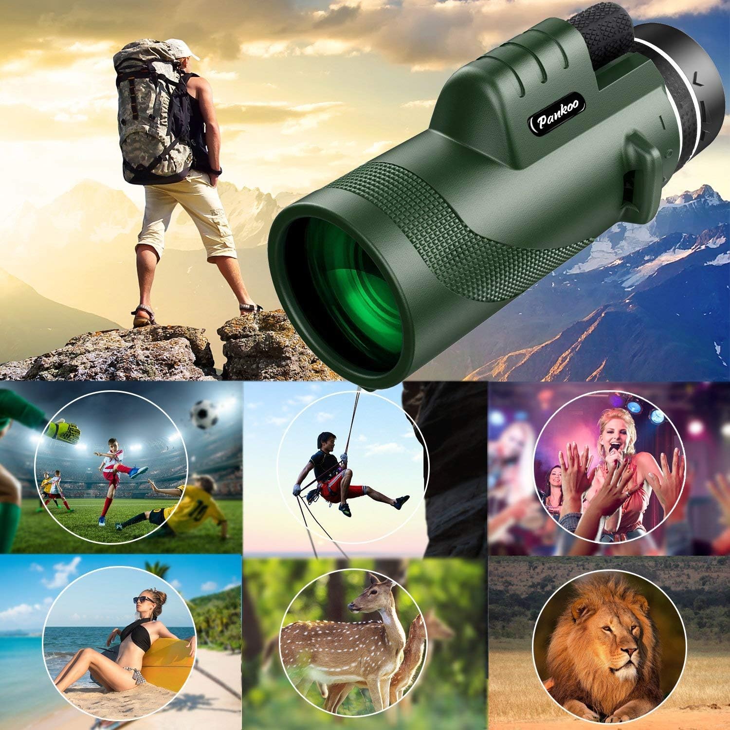 40X60 Monocular Telescope with Phone Adapter and Tripod
