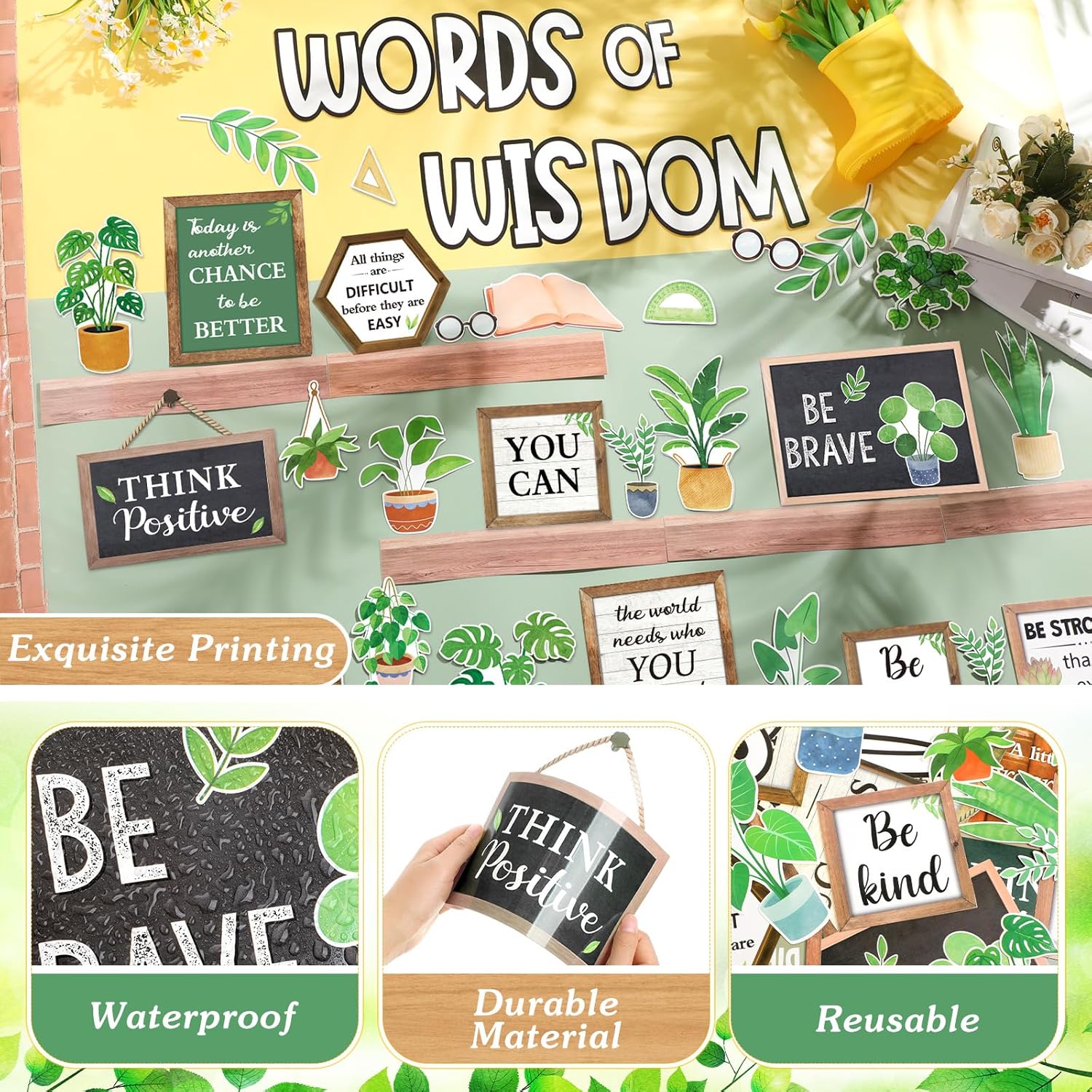57 Pcs Plant Bulletin Board Set for Classroom Decoration