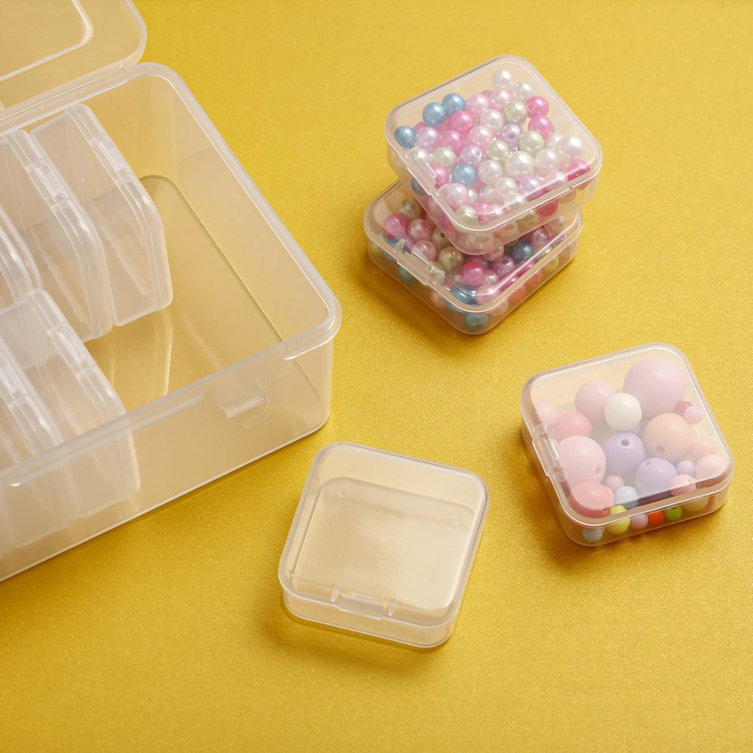 Mathtoxyz Small Bead Organizers 15 Pieces Transparent Storage Cases