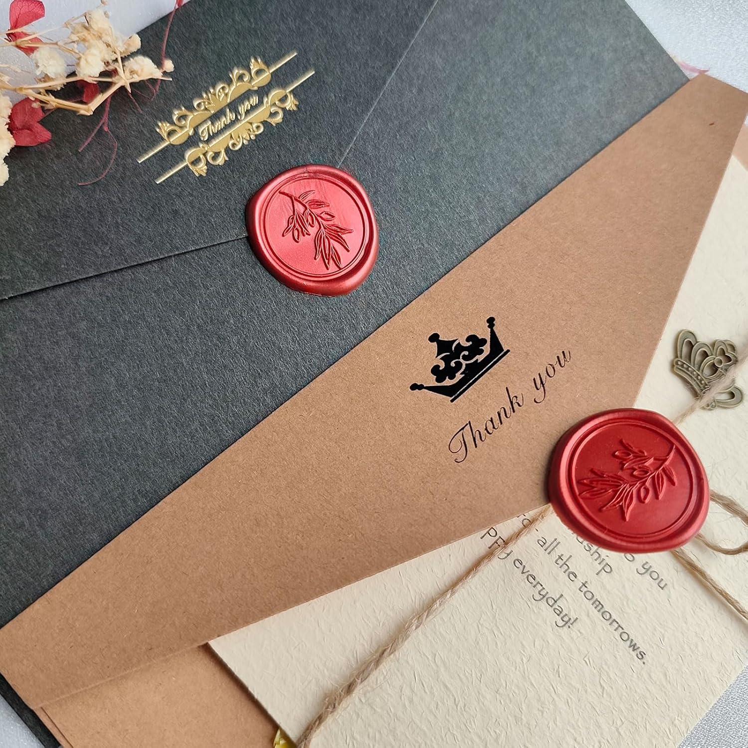 50 Pcs Red Wax Seal Stickers for Envelopes and Invitations