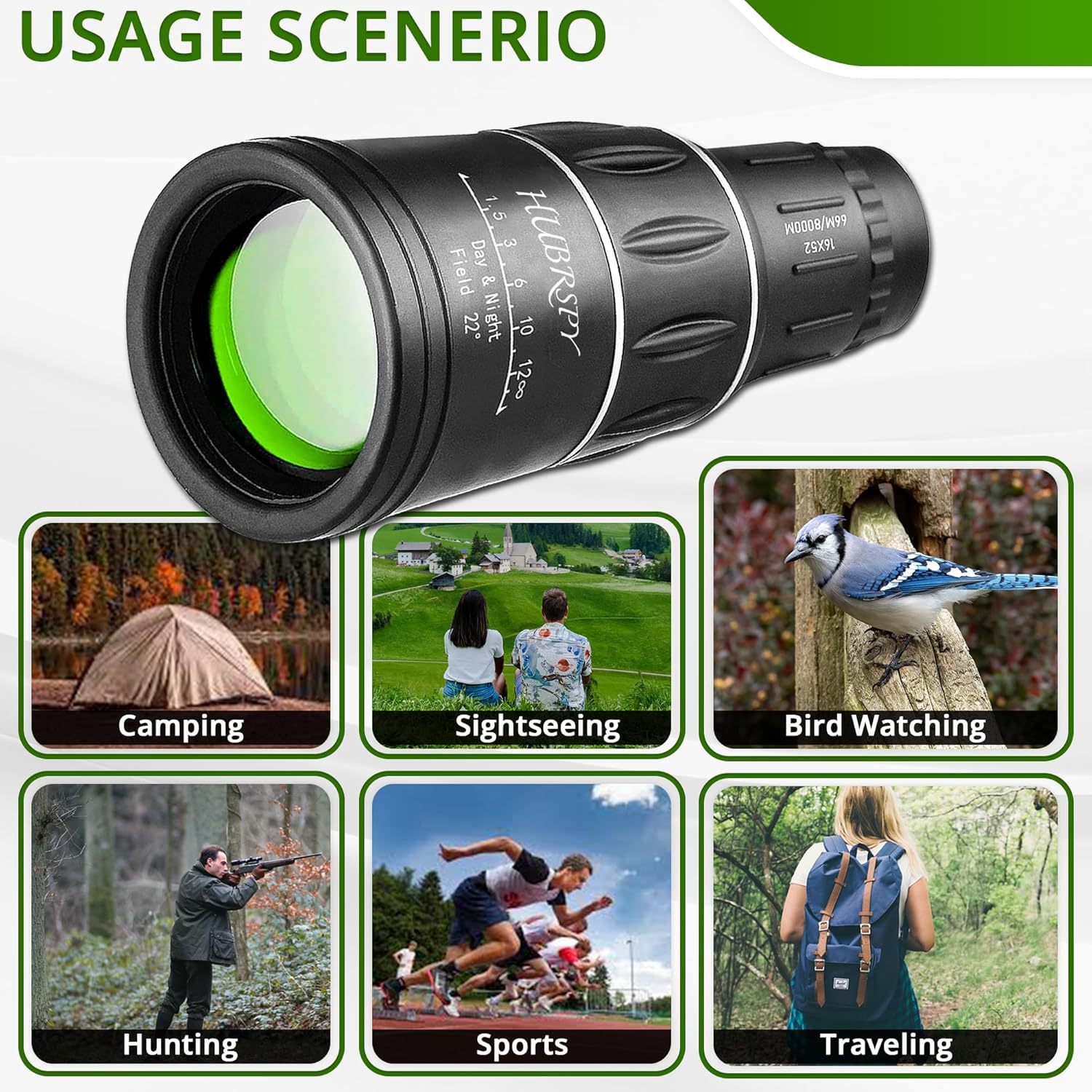 Portable High Power Monocular Telescope for Adults and Kids