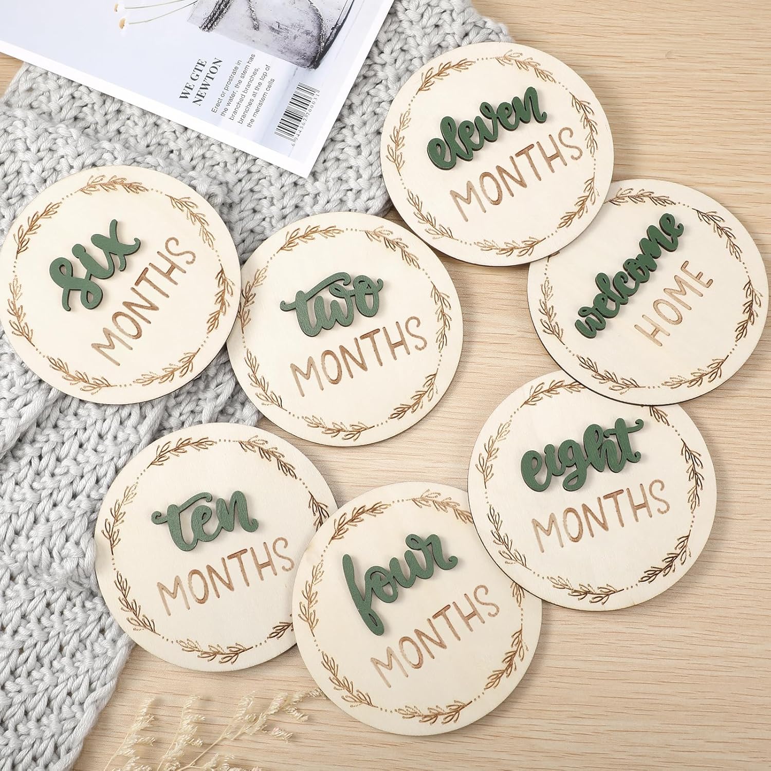 7 Pack Double Sided Baby Milestone Cards Sign