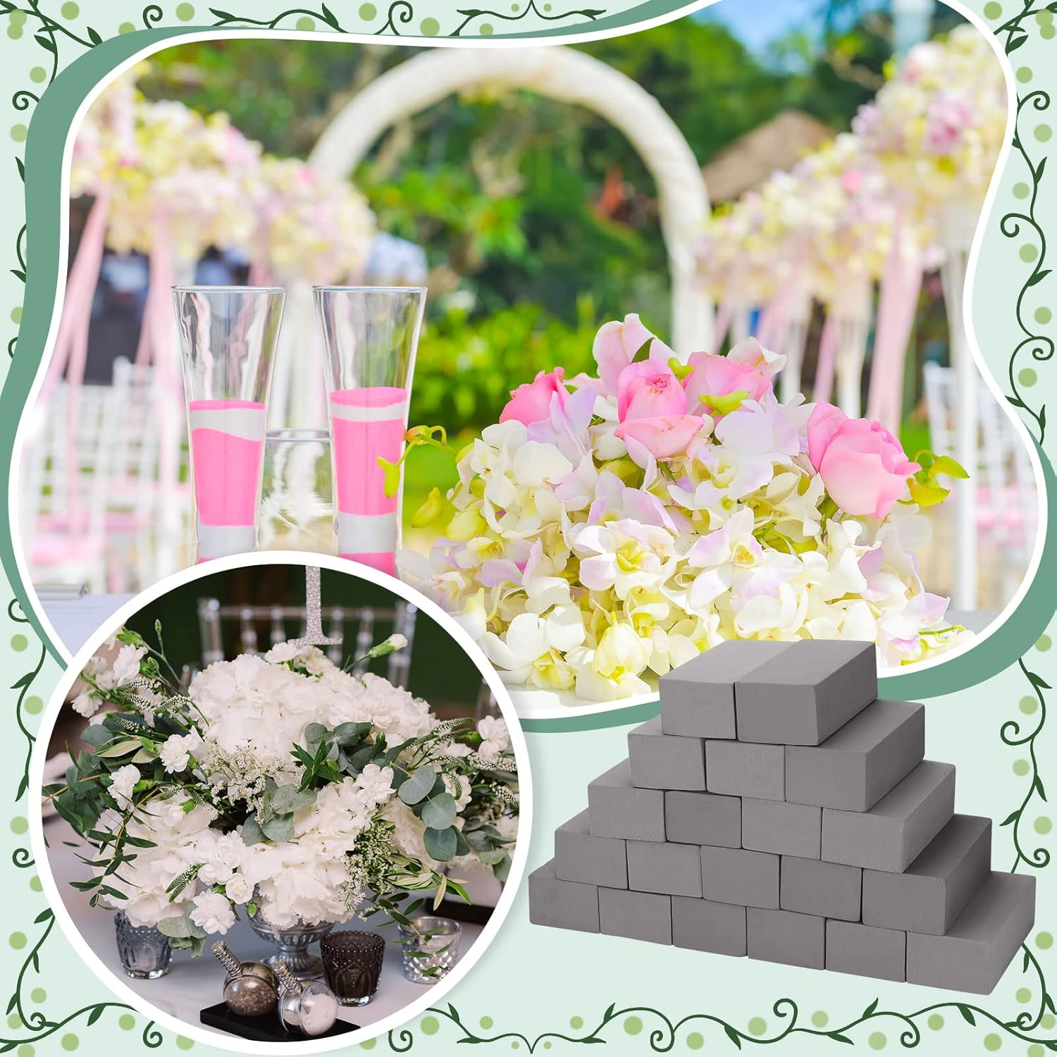 Nuenen 20 Pcs Floral Foam Blocks for Artificial Flowers