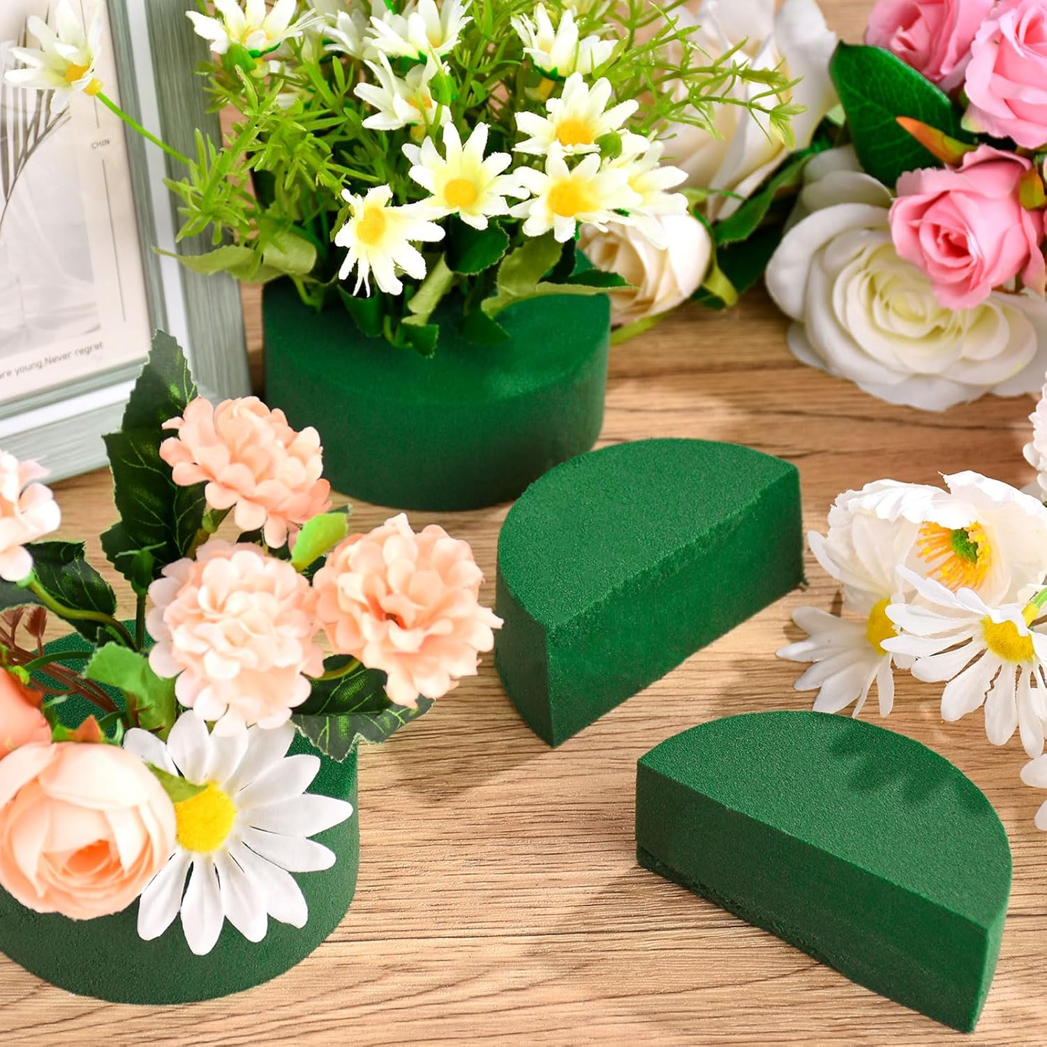 24Pcs 3 Inch Round Floral Foam Blocks for Flowers and Crafts