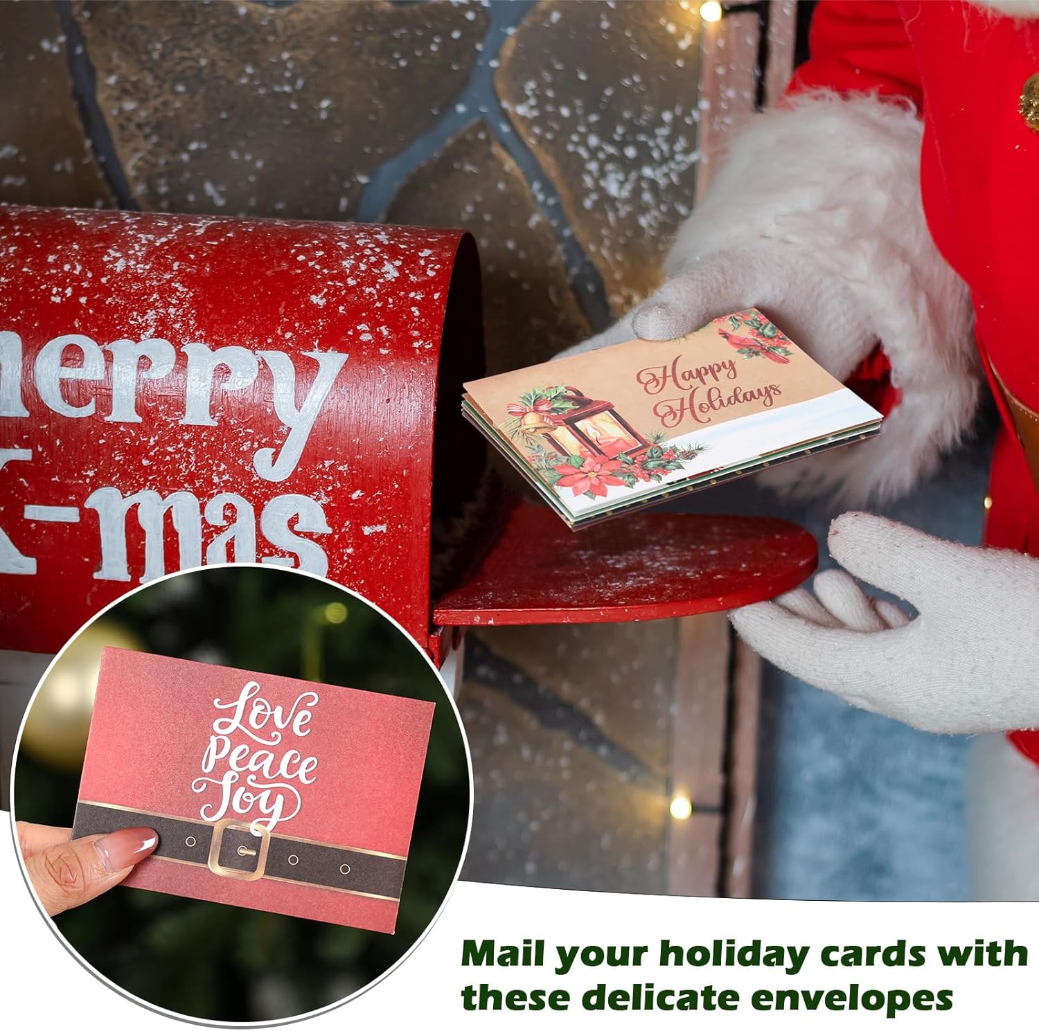 Zhanmai 48 Pcs Retro Christmas Envelopes Gift Card Holders