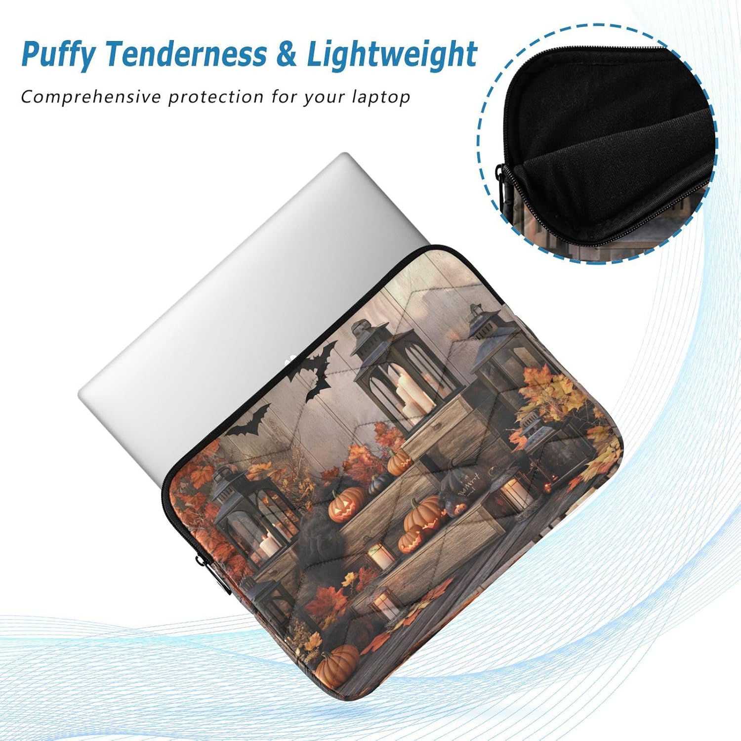 Halloween Bats Laptop Sleeve Case Cover for 13-14 Inch Laptops