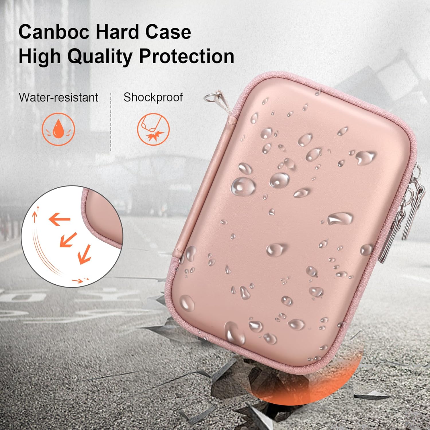 Canboc Hard Case for Solis 5G WiFi Hotspot Rose Gold Black