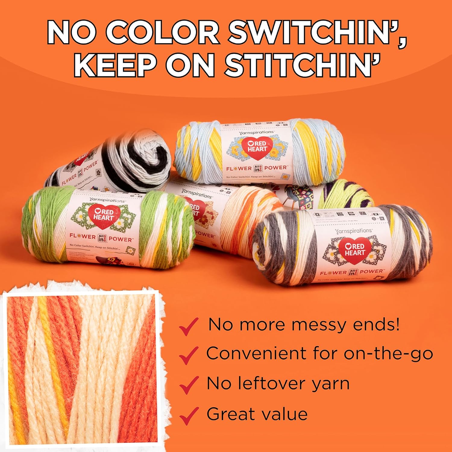 Red Heart All in One Flower Power Yarn 3-Pack